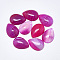 Natural Banded Agate/Striped Agate Cabochons, Dyed, Teardrop, Magenta, 25x18x6~7mm