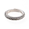 Adjustable Brass Micro Pave Cubic Zirconia Cuff Rings, Open Rings, Long-Lasting Plated, Platinum, Black, Size 5, 16mm