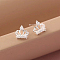 925 Sterling Silver Crown Stud Earrings, Silver