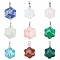 9Pcs 9 Style Gemstone Pendants, with Stainless Steel Snap on Bails, Flower, 25x19x6mm, Hole: 2.5x6mm