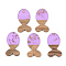 Transparent Resin & Walnut Wood Pendants, with Gold Foil, Fish, Lilac, 38x22x3mm, Hole: 2mm
