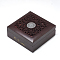 Wooden Bracelet Boxes, with Cloth Inside, Square, Coconut Brown, 12.5x12.5x5cm