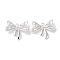 Brass Micro Pave Cubic Zirconia Pendants, Cadmium Free & Nickel Free & Lead Free, Bowknot Charms, 925 Sterling Silver Plated, 14.5x18x4mm, Hole: 1.5mm