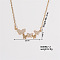 Chic Minimalist Butterfly Brass Micro Pave Cubic Zirconia Pendant Necklaces, Cable Chains Necklaces for Women, 15.75 inch(400mm)