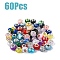 15 Colors Resin European Beads, with Platinum Plated Brass Core, Rondelle, Mixed Color, 13.5~14x8~9mm, Hole: 5mm