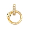 Brass Micro Pave Cubic Zirconia Pendants, Cadmium Free & Nickel Free & Lead Free, Snake Charms, Real 18K Gold Plated, 15x9x9.5mm, Hole: 1.2mm