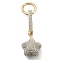 Resin Rhinestone Alloy Keychain, Star, Gainsboro, 14.1cm