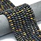 3 Colors Dyed Natural Tiger Eye Beads Strands, Frosted, Rondelle, 8x5mm, Hole: 1.4mm, about 73~75pcs/strand, 14.96''~15.16''(38~38.5cm)
