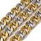 Ion Plating(IP) 201 Stainless Steel Rectangle Link Chains, Unwelded, with Spool, Golden & Stainless Steel Color, 20.5x15x5mm