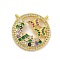Rack Plating Brass Micro Pave Cubic Zirconia Pendants, Long-Lasting Plated, Butterfly, Real 18K Gold Plated, 20x20x3.5mm, hole: 4x3mm