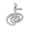 Non-Tarnish Reiki Symbol 201 Stainless Steel Pendants, Cho Ku Rei Charm, Stainless Steel Color, 35x29.5x1.5mm, Hole: 4x7mm