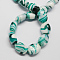 Handmade Lampwork Beads, Oval, Dark Cyan, 21x17x12mm, Hole: 1~3mm