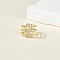 Brass Micro Pave Cubic Zirconia Adjustable Cuff Rings for Women, Geometry, Golden, Inner Diameter: Adjustable