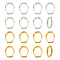 16Pcs 2 Colors Rack Plating Brass Shortener Clasps, Twister Clasps, Long-Lasting Plated, Oval Ring, Golden & Silver, 27x20x4mm, 8pcs/color