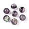 Handmade Foil Lampwork Beads, Round, Purple, 10mm, Hole: 1.2~4mm