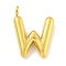 Ion Plating(IP) 304 Stainless Steel Pendants, Letter Charm, Golden, Letter W, 16.5x12x3mm, Hole: 2mm