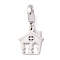 Non-Tarnish 304 Stainless Steel European Dangle Charms, Large Hole Pendants, House, Stainless Steel Color, 23.5mm, Hole: 4mm