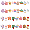 32Pcs 16 Styles Opaque Resin Pendants, Cartoon Charms, with Platinum Tone Iron Loops, House & Sunflower & Crab, Mixed Shapes, Mixed Color, 19~31x14~27x7~10mm, Hole: 2mm, 2pcs/style