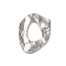 304 Stainless Steel Pendants, Textured, Irregular Oval Charm, Antique Silver, 32x24x1.5~2mm, Hole: 1.5mm