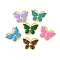 Rack Plating Brass Enamel Butterfly Connector Charms, Real 18K Gold Plated, Long-Lasting Plated, Cadmium Free & Lead Free, Mixed Color, 14x18x5mm, Hole: 1.4mm