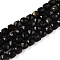 Natural Golden Sheen Obsidian Beads Strands, Faceted, Cube, 4~5x4~5x4~5mm, Hole: 0.8mm, about 92~105pcs/strand, 14.96~15.35 inch(38~39cm)