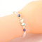Bohemian Style Glass Braided Bead Bracelets, Adjustable Butterfly with Evil Eye Link Bracelet for Women Girl, White