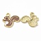 Alloy Enamel Pendants, Squirrel Charm, Golden, Camel, 16x18x1.5mm, Hole: 1.8mm