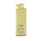Brass Micro Pave Clear Cubic Zirconia Pendants, Cadmium Free & Nickel Free & Lead Free, Real 18K Gold Plated, Rectangle, Letter S, 23.5x7.5x2mm, Hole: 3mm