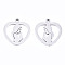 Non-Tarnish 201 Stainless Steel Pendants, Laser Cut, Heart with Virgin Mary, Stainless Steel Color, 17.5x15.5x1mm, Hole: 1.4mm