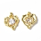 Brass Micro Pave Cubic Zirconia Pendants, Cadmium Free & Nickel Free & Lead Free, Real 18K Gold Plated, Heart Charms, Clear, 20x18.5x5mm, Hole: 4.5x2mm