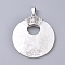Natural White Shell Pendants, with Platinum Tone Brass Ice Pick Pinch Bails, Donut, 44x38x5mm, Hole: 5x8mm
