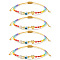 4pcs Handmade Plastic Beads Braided Bead Bracelets for Women, Heart & Evil Eye, with Brass & Lampwork, Mixed Color, Inner Diameter: 11 inch(28cm)