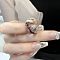 Gothic Styles Brass Enamel Cuff Rings for Women, Platinum, Inner Diameter: Adjustable