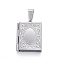 Tarnish Resistant 316 Stainless Steel Locket Pendants, Rectangle, Stainless Steel Color, 26x19x4.5mm, Hole: 9x5mm, Inner: 15x10mm