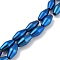 Electroplated Synthetic Magnetic Hematite Beads Strands, Bicone, Blue Plated, 6.2~6.5x12~12.5mm, Hole: 1.4mm, about 33pcs/strand, 15.35''(39cm)