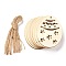 DIY Egg Shape Handmade Hollow Out Graffiti Wood, Easter Theme Pendant Decorations, Star Pattern, 8x6x0.2cm, Hole: 3.2mm, 10pcs/set