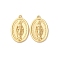 Brass Pendants, Cadmium Free & Nickel Free & Lead Free, St. Mary Medal, Real 18K Gold Plated, 23.5x14.5x2.5mm, Hole: 1.4mm