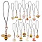 Alloy Enamel Mobile Strap, with Nylon Cord, Honeycomb & Sakura & Sunflower, Mixed Patterns, 10~11.3cm, Pendant: 13.5~23x17~18x1.5~3mm, 16pcs/set
