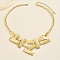 Rectangle Alloy Pendant Bib Necklaces, Golden, 17.72 inch(45cm)