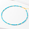 Simple Design Synthetic Turquoise Beaded Necklaces for Women, 15.75 inch(40cm)