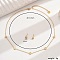 Elegant Stainless Steel Round Stud Earrings & Necklaces Set for Women, Golden