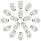 16Pcs 2 Style Oval with Moon & Star 304 Stainless Steel Cabochons, DIY for Floating Lockets Glass Living Memory Lockets, Stainless Steel Color, 8pcs/style