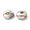 Letter Slider Beads for Watch Band Bracelet Making, Platinum Plated Alloy Crystal Rhinestone Slide Charms, Cadmium Free & Nickel Free & Lead Free, Letter.O, 11~13x9~11.5x4~5mm, Hole: 7.5~8x1mm