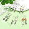 Natural Mixed Stone Chip Dangle Earrings Set for Women, 56~60x10.5mm