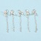Silver, about 77mm long. Alloy Lobster Claw Clasps: about 6mm wide, 12mm long, Bead Tips Hole: about 1.5mm.