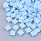 2-Hole Glass Seed Beads, Opaque Colours, Square, Light Sky Blue, 5x4.5~5.5x2~2.5mm, Hole: 0.5~0.8mm, about 1180pcs/bag