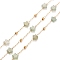 Ion Plating(IP) 304 Stainless Steel Satellite Chains, with Natural Green Aventurine Star Beaded, Unwelded, with Spool, Golden, 4x4x2mm