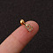 316L Surgical Stainless Steel Micro Pave Clear Cubic Zirconia Cartilage Earrings, Golden, Letter B, 6mm, Pin: 1.2mm