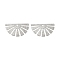 Brass Pendants, Half Round Charm, Real Platinum Plated, 20x35x1mm, Hole: 2mm