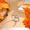 Heart Brass Micro Pave Hot Pink Cubic Zirconia Cuff Rings for Women, Platinum, 2~10mm, Inner Diameter: 17mm